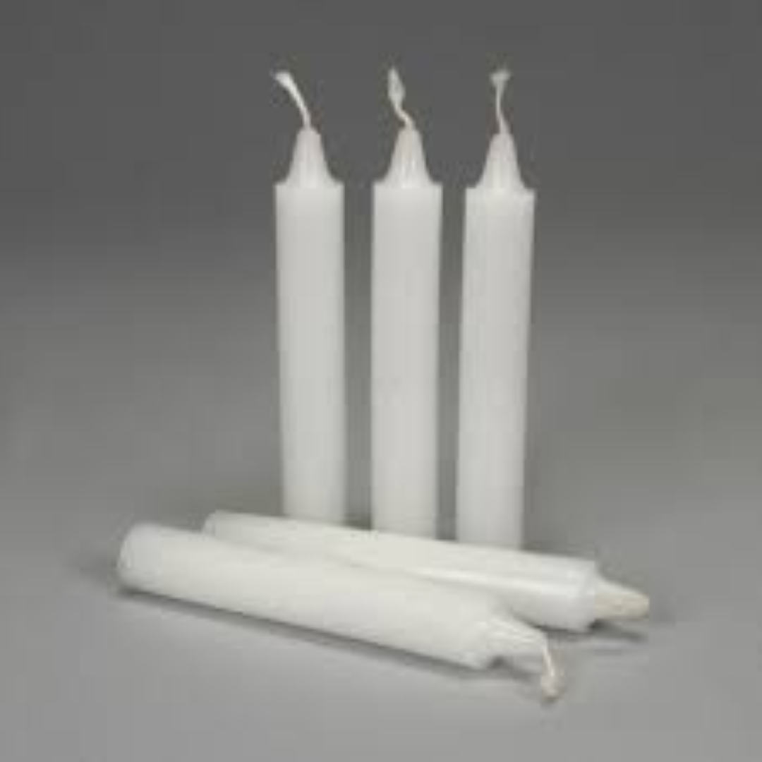 5 WHITE/GOLD MATKI CANDLE PACK